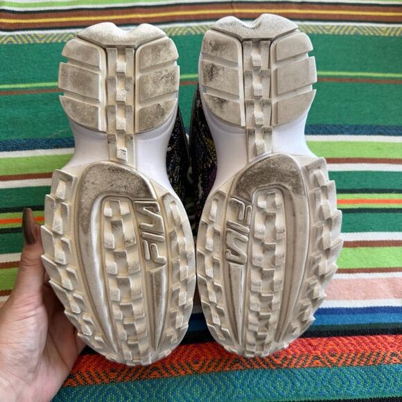 Fila Disruptor 2 Rainbow Multicolor Snakeskin Print Leather Sneakers size US 6 - Picture 9 of 12